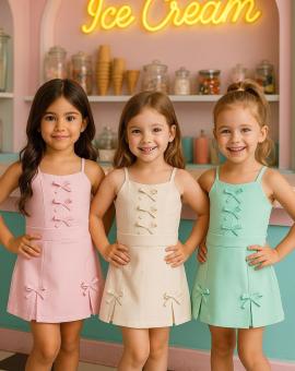 Conjunto de Alfaiataria Infantil Blusa e Saia