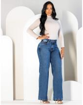 Calça Jeans Feminina Premium Larguinha Atacado 44 Goiânia