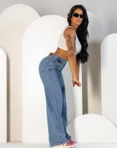 Calça Wid Leg Jeans Marmorizado Atacado 44 Goiânia
