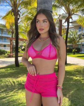 Conjunto Tricô Top com Bojo e Short