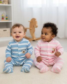 Macacão Bebê Listrado com Virapé