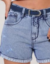 Shortinho Jeans Feminino com Cinto Atacado 44 Goiânia
