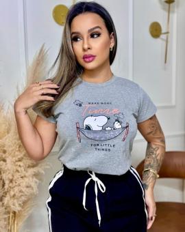 T-shirt Feminina Fofa de Algodão