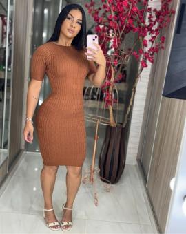 Vestido Midi Justo de Tricô