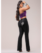 Calça Jeans Feminina Flare Preta Atacado 44 Goiânia