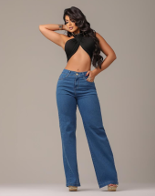 Calça Jeans Feminina Wide Leg Atacado 44 Goiânia