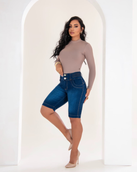 Bermuda Feminina Ciclista Jeans Tradicional