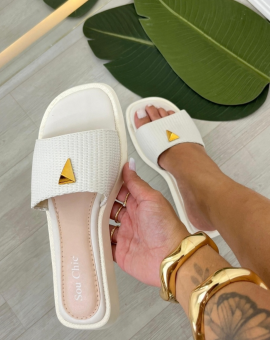 Sandália Flat Feminina Branca