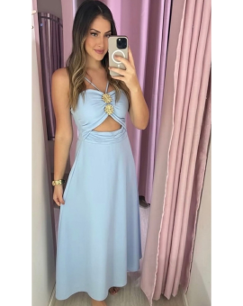 Vestido Alcinha com Amarração e Recorte