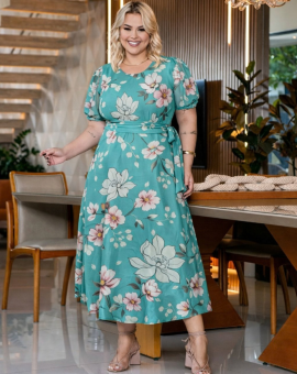 Vestido Moda Maior Evangélico de Tule