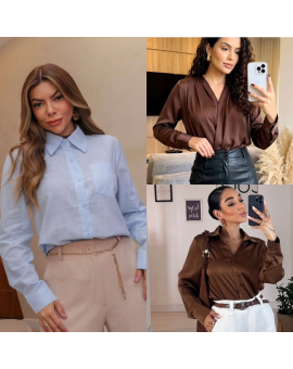 Camisa Feminina Manga Longa Estilosa