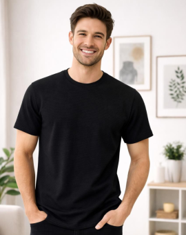 Camiseta Básica Masculina Lisa Preta