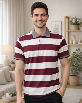 Camiseta Masculina Gola Polo Listrada