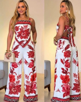 Macacão Longo Elegante Estampado