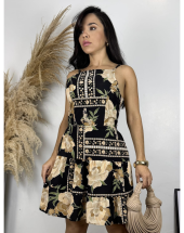 Vestido Curto Estampado de Amarração Atacado 44 Goiânia