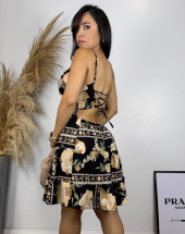 Vestido Curto Estampado de Amarração Atacado 44 Goiânia