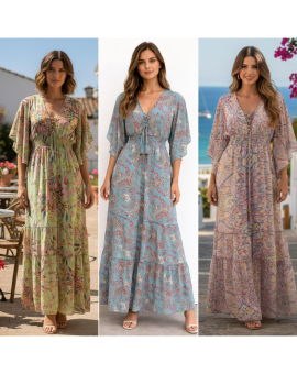 Vestido Indiano Manga Longa