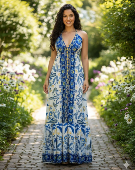 Vestido Longo de Alcinha Indiano