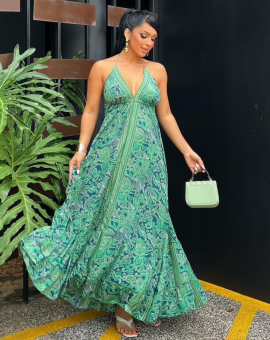 Vestido Longo Indiano Várias Formas Amarração