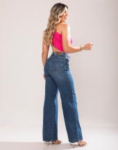 Calça Wid Leg Feminina Jeans Tradicional Atacado 44 Goiânia