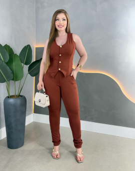 Conjunto Feminino Calça Montaria e Colete