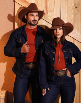 Jaqueta Jeans Escuro Country Unissex