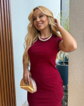 Vestido Midi Liso Manga Muscle Tee Atacado 44 Goiânia