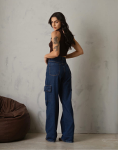 Calça Feminina Cargo Jeans Premium Atacado 44 Goiânia