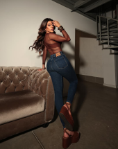 Calça Jeans Skinny Feminina Escura Atacado 44 Goiânia