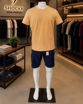 Camiseta Masculina Lisa Gola O