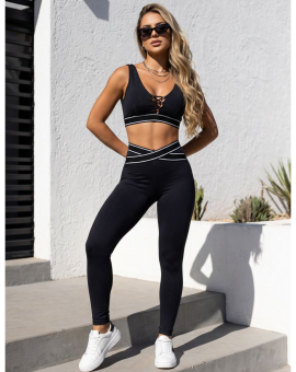 Conjunto Fitness Top e Calça com Elástico