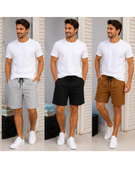 Bermuda Masculina Lisa Básica