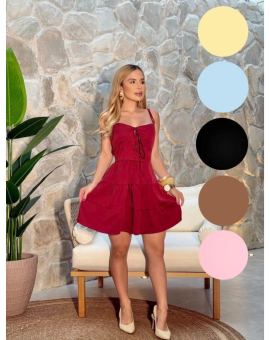 Vestido Curto Soltinho Rodado Liso