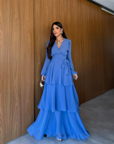 vestido-longo-azul-babado-em-camadas-atacado-rua-44-goiania 