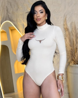 Body Branco Manga Longa Country