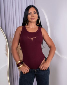 Body Cavado Canelado Moda Country