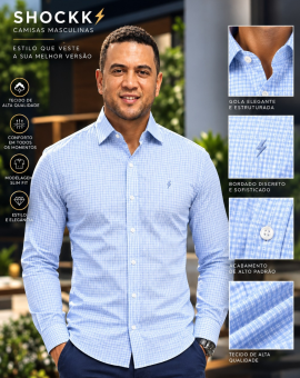 Camisa Masculina Social Slim Fit
