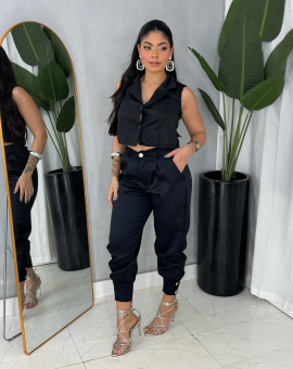 Conjunto Alfaiataria Colete Calça Jogger